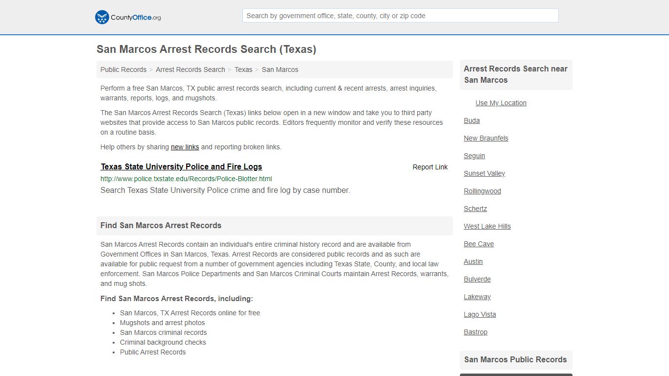 Arrest Records Search - San Marcos, TX (Arrests & Mugshots)